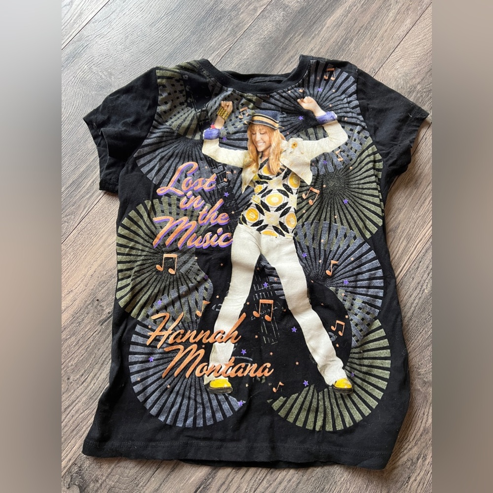 Y2K Hannah Montana Black Kids T-Shirt